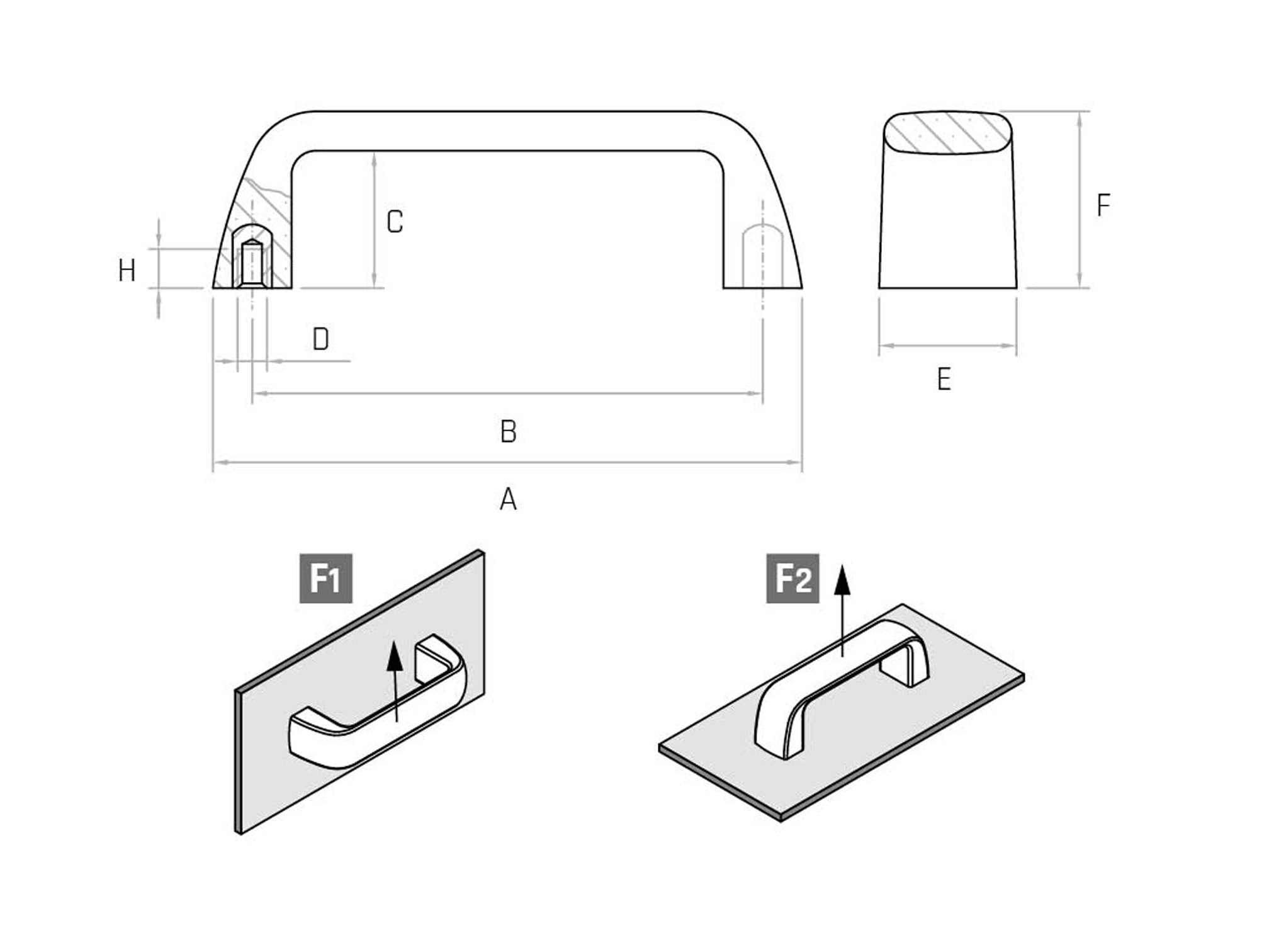 MT - Handle with brass socket and threaded blind hole Black/White (Pack of 10 pcs) - Gamm MT - Handle with brass socket and threaded blind hole Black/White (Pack of 10 pcs) - Gamm